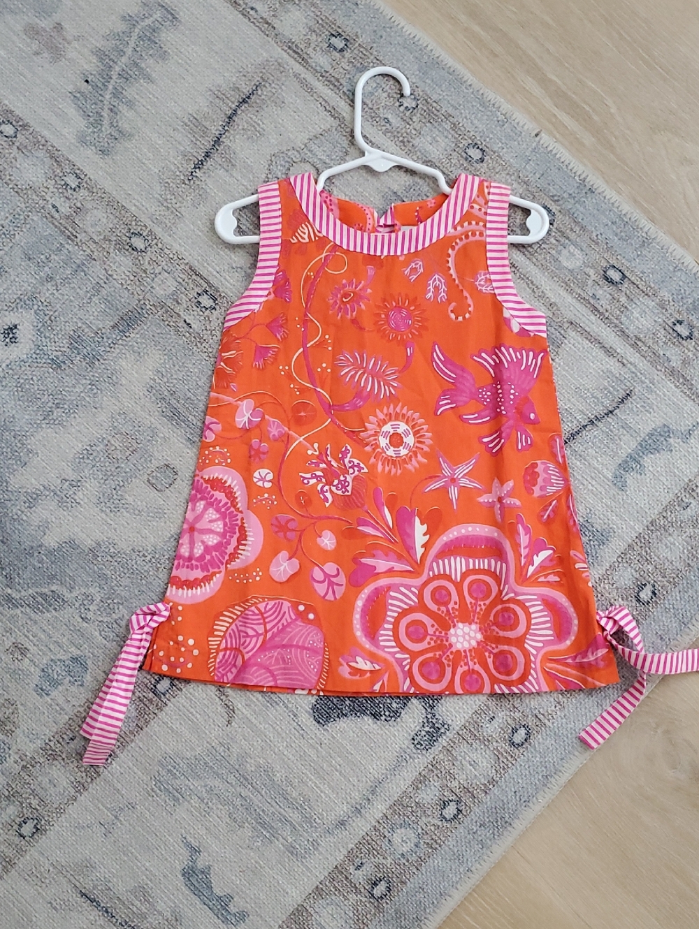 Gretchen Scott Designs Toddler Girls Orange Pink Vibrant Shift Dress Sz2/4
